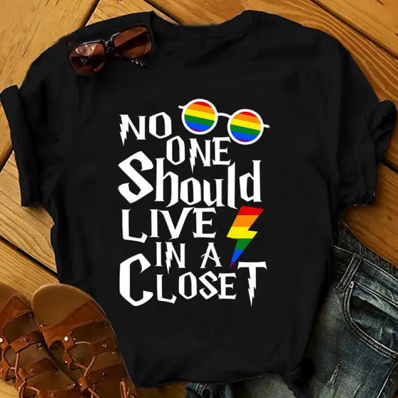Aesthetic Pride Rainbow T-shirt - black / XXXL - t-shirt