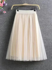 Aesthetic Tulle High Waist Skirt - Beige / S 65CM - Skirts