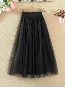 Aesthetic Tulle High Waist Skirt - Black / M 78CM - Skirts
