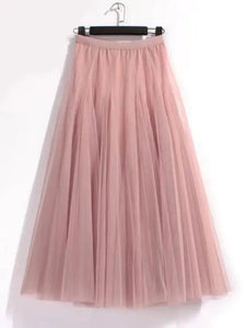 Aesthetic Tulle High Waist Skirt - Pink / L 85CM - Skirts