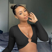 Load image into Gallery viewer, All Caught Up Crop Top - black / L