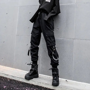 Ankle-length Harem High Waist Techwear Cargo Pants - pants