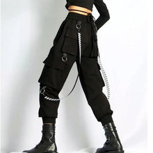 Load image into Gallery viewer, Ankle-length Harem High Waist Techwear Cargo Pants - pants