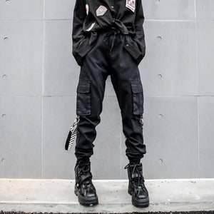 Ankle-length Harem High Waist Techwear Cargo Pants - pants