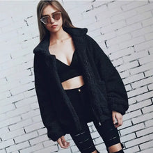 Load image into Gallery viewer, Autumn Winter Teddy Fur Coat - Black / XL