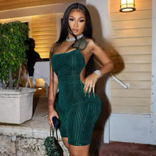 Load image into Gallery viewer, Backless Halter Bodycon Short Romper - L / green - romper