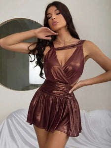 Backless Hollow Spaghetti Strap Bodycon Mini Dress - dress