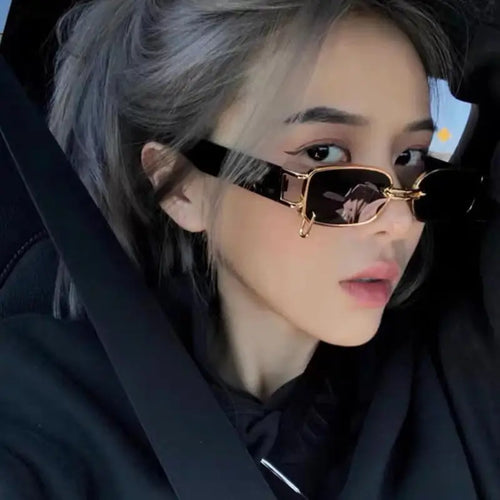 Bad and Bougie Rectangle Retro Sunglasses