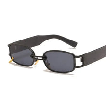 Load image into Gallery viewer, Bad and Bougie Rectangle Retro Sunglasses - Black Gray