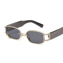 Load image into Gallery viewer, Bad and Bougie Rectangle Retro Sunglasses - Silver Gray