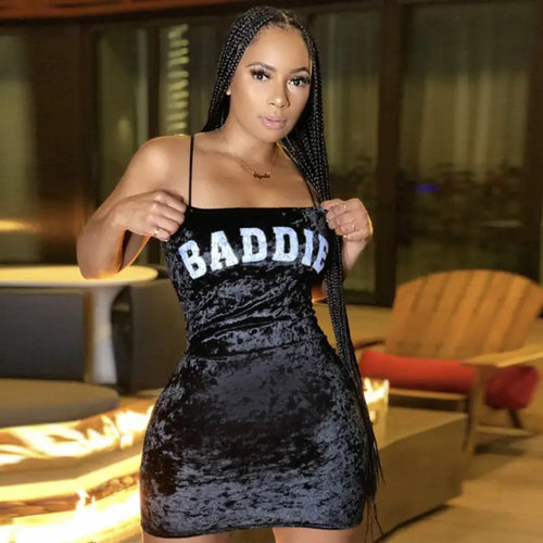 Baddie Alert Bodycon Dress - Black / 2XL - Swimsuit