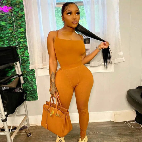 Baddie Bodysuit And Leggings Matching Set