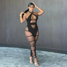 Load image into Gallery viewer, Baddie Hollow Out Halter Jumpsuit - jumpsuit