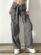Load image into Gallery viewer, Baggy Denim Vintage High Waist Joggers - two piece