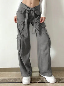 Baggy Denim Vintage High Waist Joggers - two piece