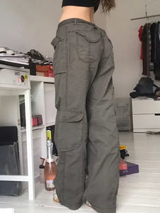 Baggy Denim Vintage High Waist Joggers - two piece