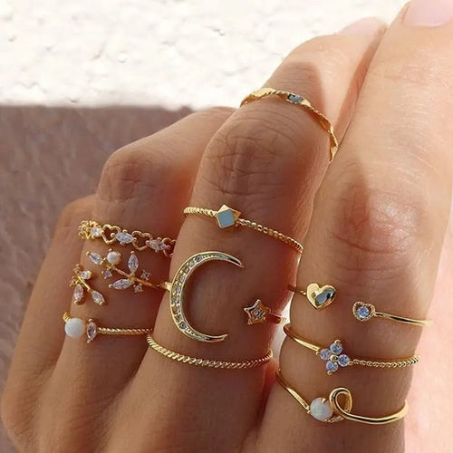 Bague Aesthetic Ring Set - Jewelry