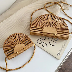 Bamboo Woven Beach Handbag - Bag