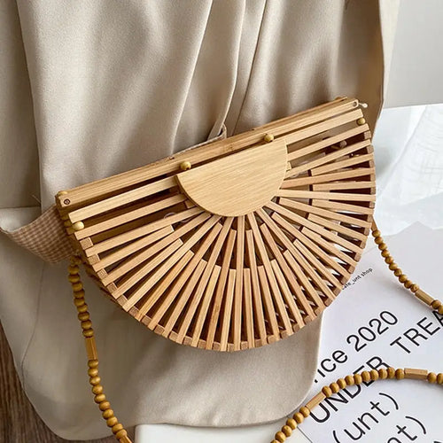 Bamboo Woven Beach Handbag - Bag