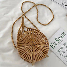 Load image into Gallery viewer, Bamboo Woven Beach Handbag - round - Bag