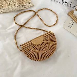 Bamboo Woven Beach Handbag - SMALL - Bag