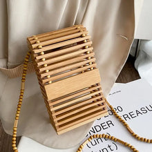 Load image into Gallery viewer, Bamboo Woven Beach Handbag - square - Bag
