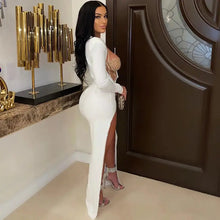 Load image into Gallery viewer, Beautiful High Slit Corset Maxi Dress - dress
