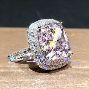 Big Pink Cubic Zirconia Ring - 8 / F1518 - Jewelry