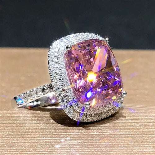 Big Pink Cubic Zirconia Ring - Jewelry