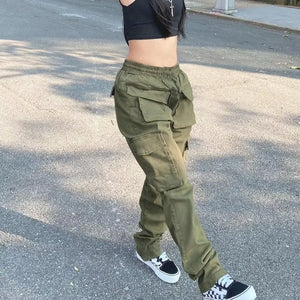Big Pocket Patchwork Cargo Pants - pants