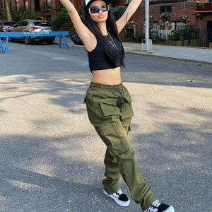 Big Pocket Patchwork Cargo Pants - pants