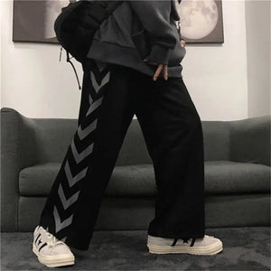 Black Gothic Korean Heart Print Pants - 4 / S - pants
