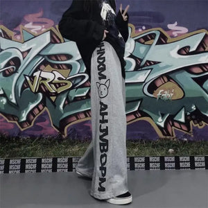 Black Gothic Korean Heart Print Pants - 7 / S - pants