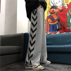 Black Gothic Korean Heart Print Pants - 8 / S - pants