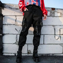 Load image into Gallery viewer, Black High Waist Cargo Techwear Punk Pants - XXXL - pants