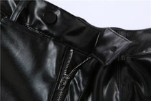 Load image into Gallery viewer, Black PU Leather High Waist Hipster Side Pants - pants