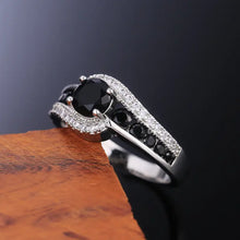 Load image into Gallery viewer, Black Stone Dazzling Crystal Zircon Ring - Jewelry