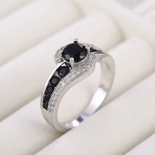 Load image into Gallery viewer, Black Stone Dazzling Crystal Zircon Ring - Jewelry