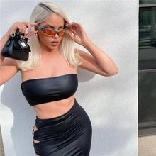 Load image into Gallery viewer, Black Tube Top &amp; Hallow Out Long Skirt - skirt