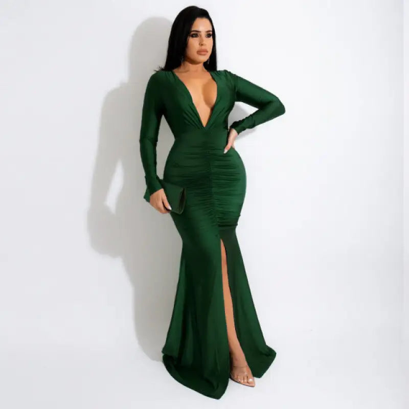 BlElegant Mermaid Maxi Dress - Green / L - dress
