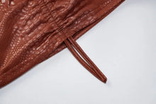 Load image into Gallery viewer, Bodycon Hollow Out Brown Mini Dress - dress