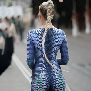 Bodycon Long Sleeve Streetwear Blue Jumpsuit - jumpsuit