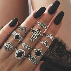 Bohemian Style Bague E-Girl Ring Sets - 12