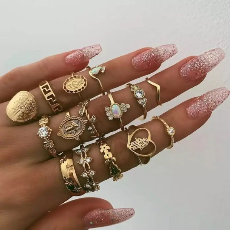 Bohemian Style Bague E-Girl Ring Sets - 18