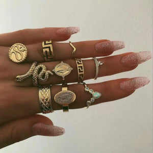 Bohemian Style Bague E-Girl Ring Sets - 22