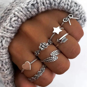 Bohemian Style Bague E-Girl Ring Sets - 35