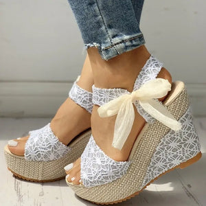 Bow Tie High Heeled Platform Shoes