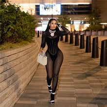 Load image into Gallery viewer, Brielle Patchwork Mesh Bodycon Rompers Jumpsuit - romper