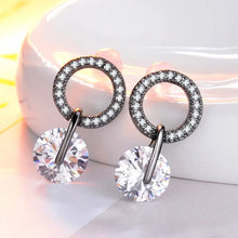 Load image into Gallery viewer, Brilliant Cubic Zirconia Women Drop Earrings - Black Gun