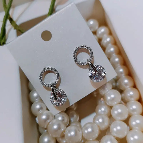 Brilliant Cubic Zirconia Women Drop Earrings - Jewelry